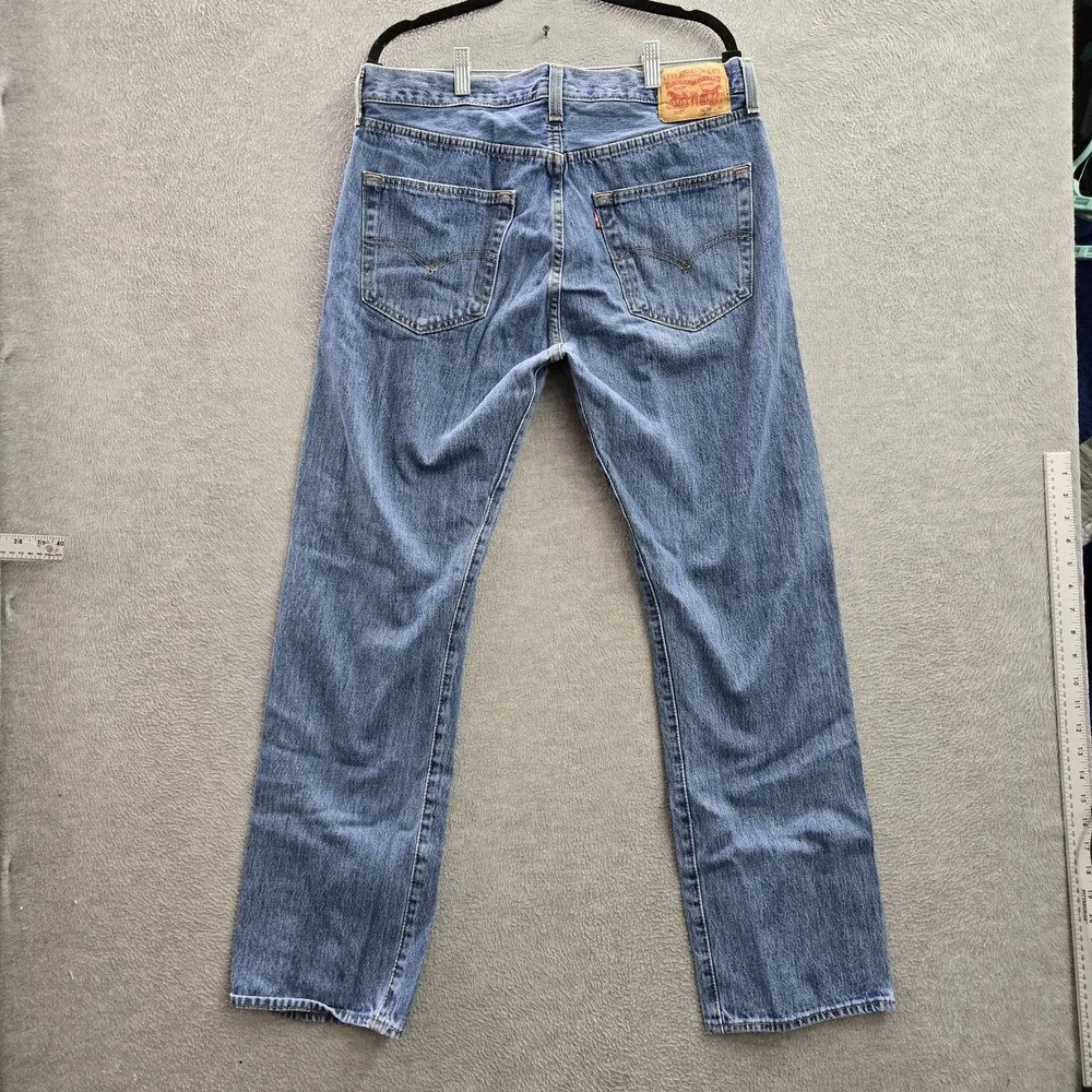 Levi's 501 Men Jeans 36X32‎ Blue Denim Original Fit Straight Leg Button Fly